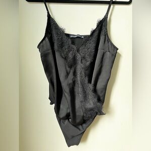 Abercrombie & Fitch Black Lace Detail Bodysuit Top